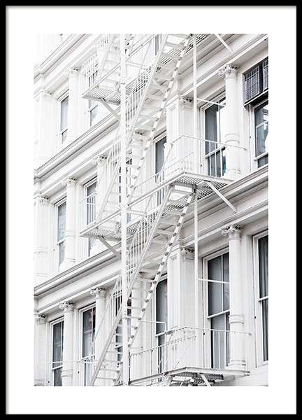 White Fire Escape Plagát v skupine Plagáty / Umelecké fotografie v Desenio AB (11315)