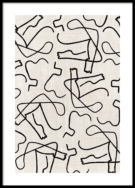 Texture Line Bodies Plagát v skupine Plagáty / Umelecké motívy v Desenio AB (11427)