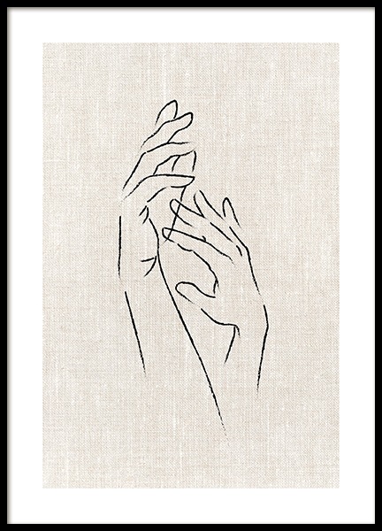 Texture Line Hands Plagát v skupine Plagáty / Umelecké motívy v Desenio AB (11429)