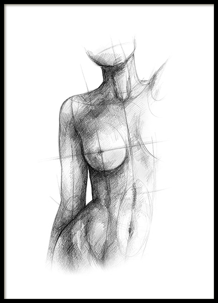 Incomplete Sketch Plagát v skupine Plagáty / Čiernobiele plagáty v Desenio AB (12134)