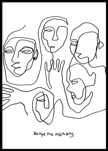 Escape Line Art Plagát v skupine Plagáty / Ilustrácie v Desenio AB (12358)
