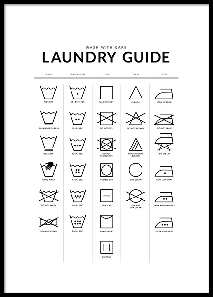 Laundry Guide Plagát v skupine Plagáty / Obrazy s textom v Desenio AB (12372)