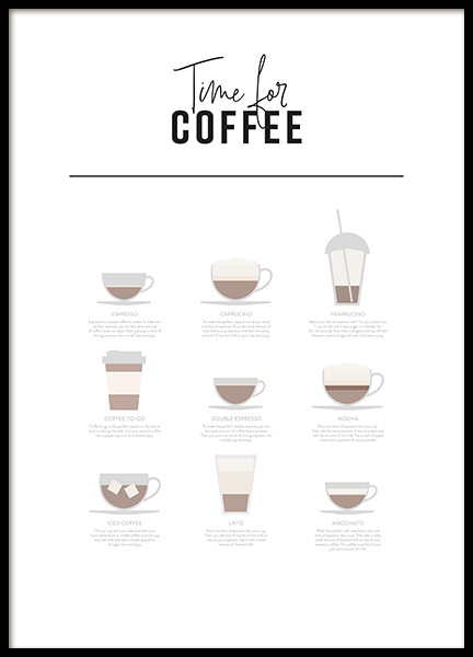 Coffee Drinks Plagát v skupine Plagáty / Obrazy s textom v Desenio AB (12667)