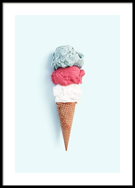 Tricolore Ice Cream Poster v skupine Plagáty / Kuchynské obrazy v Desenio AB (12837)