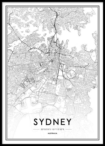 Sydney Plagát v skupine Plagáty / Čiernobiele plagáty v Desenio AB (2055)