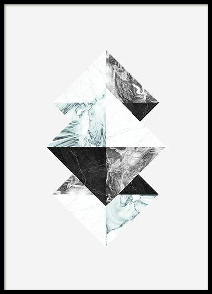 Triangles Blue, Plagát v skupine Plagáty / Grafické plagáty v Desenio AB (7927)