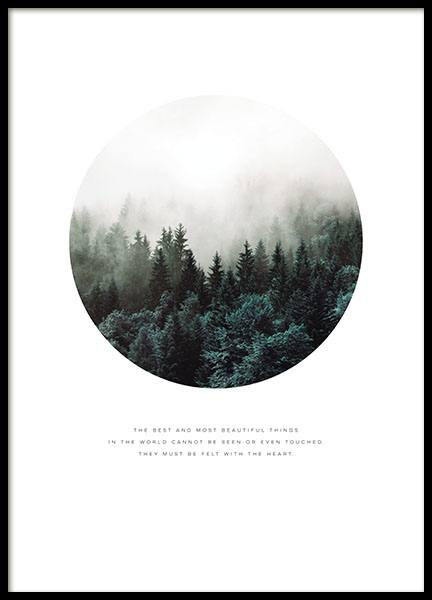 Plagát s fotografickým umením lesa a prírody, obraz na severskú dekoráciu