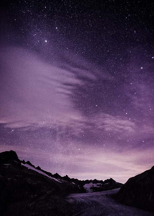 Purple Night Sky Plagát