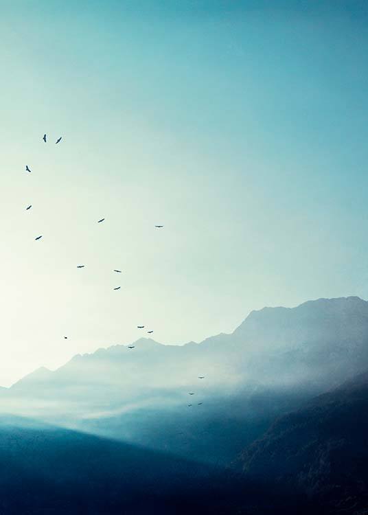 Mountains At Sunrise Plagát