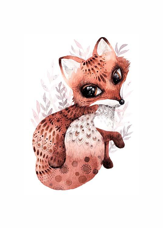 Little Fox Plagát / Obrazy pre deti v Desenio AB (10116)