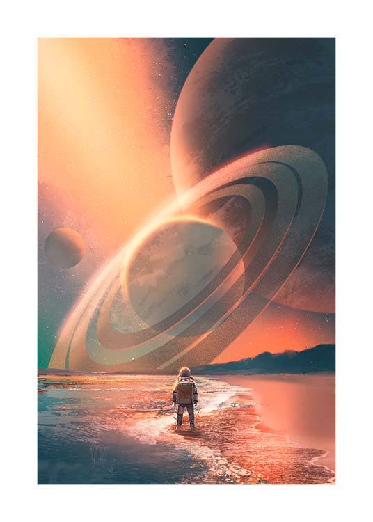 Planets In Sky Plagát / Obrazy pre deti v Desenio AB (10119)