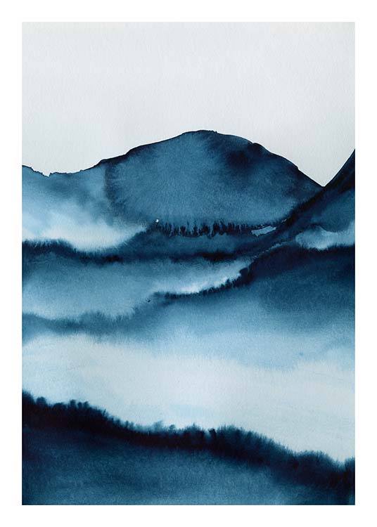 Watercolor Mountains Plagát / Umelecké motívy v Desenio AB (10124)
