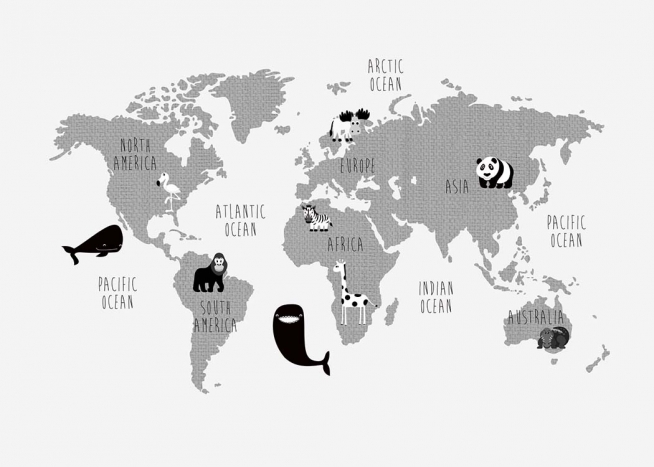 Kids World Map Plagát