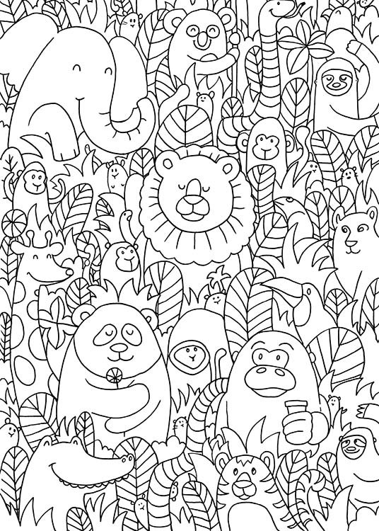 Jungle Friends Plagát / Obrazy pre deti v Desenio AB (10205)
