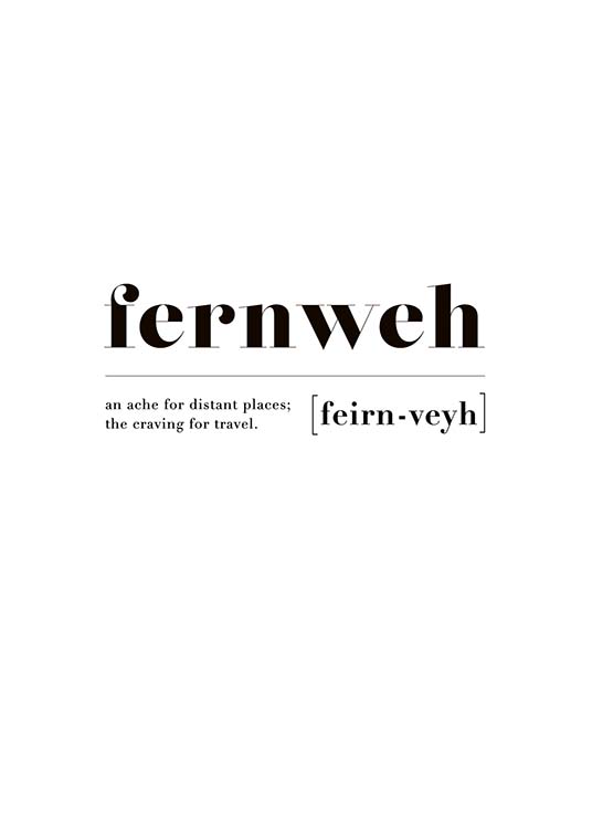 Fernweh Plagát / Obrazy s textom v Desenio AB (10376)
