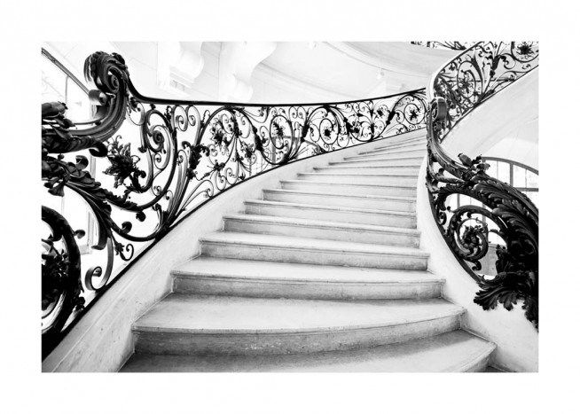 Art Nouveau Staircase Plagát / Čiernobiele plagáty v Desenio AB (10484)