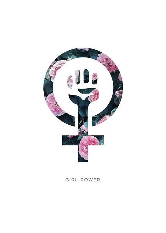 Girl Power Flower Plagát