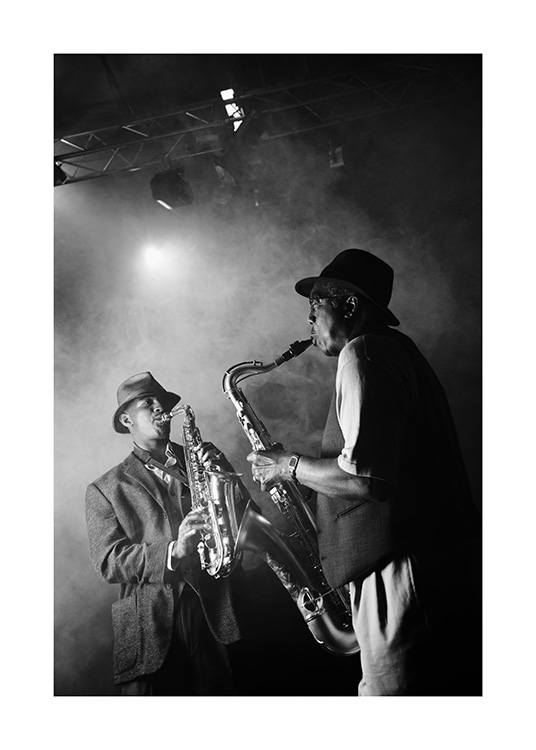 Jazz Club Plagát / Čiernobiele plagáty v Desenio AB (10722)