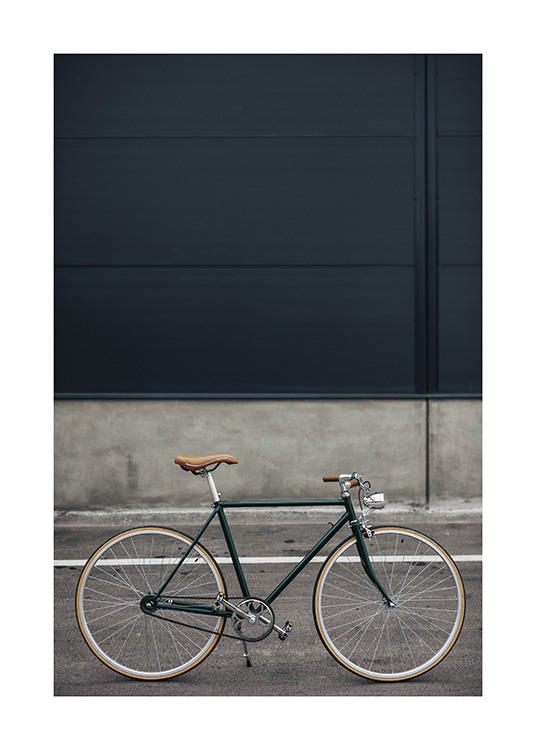 Green Retro Bike Plagát / Umelecké fotografie v Desenio AB (10804)