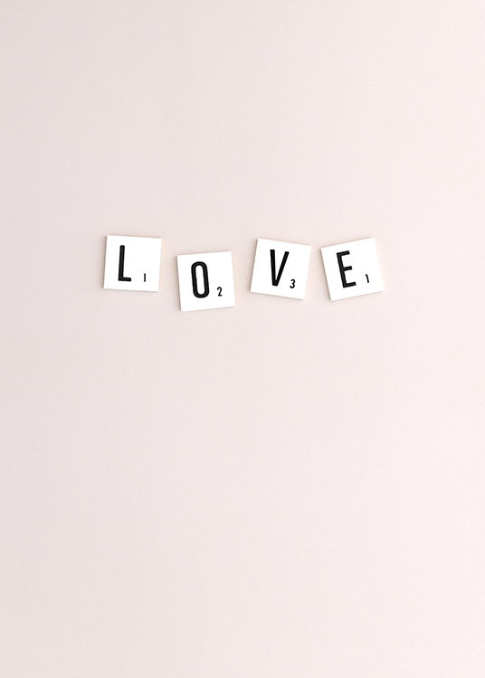 Scrabble Love Plagát / Obrazy s textom v Desenio AB (10861)