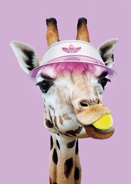 Tennis Giraffe Plagát / Obrazy pre deti v Desenio AB (11020)