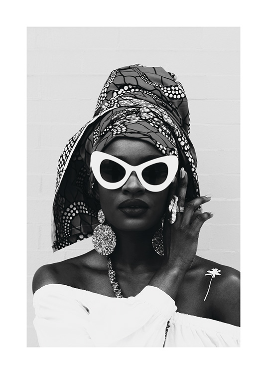 White Sunglasses Plagát