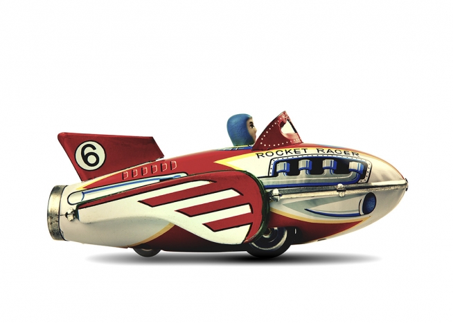 Vintage Spaceship Plagát