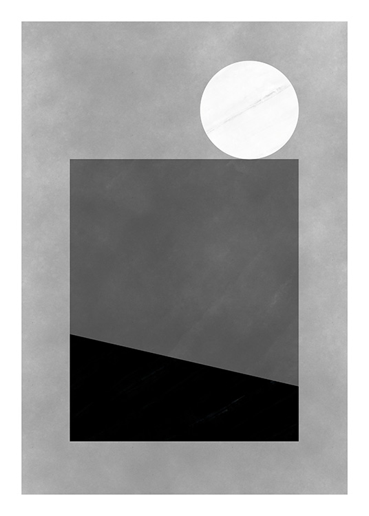 Black & White Shapes No1 Plagát / Čiernobiele plagáty v Desenio AB (11228)