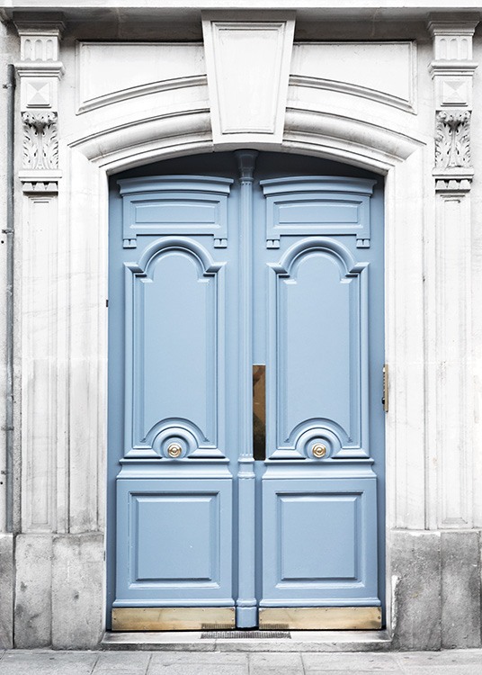 Paris Blue Door Plagát