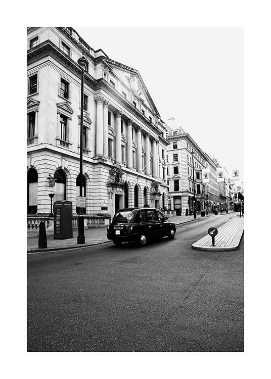 London Taxi Plagát / Čiernobiele plagáty v Desenio AB (11363)