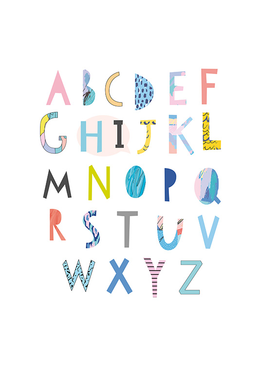Papercut Alphabet Plagát