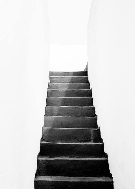 Black and White Stairs Plagát / Čiernobiele plagáty v Desenio AB (11484)