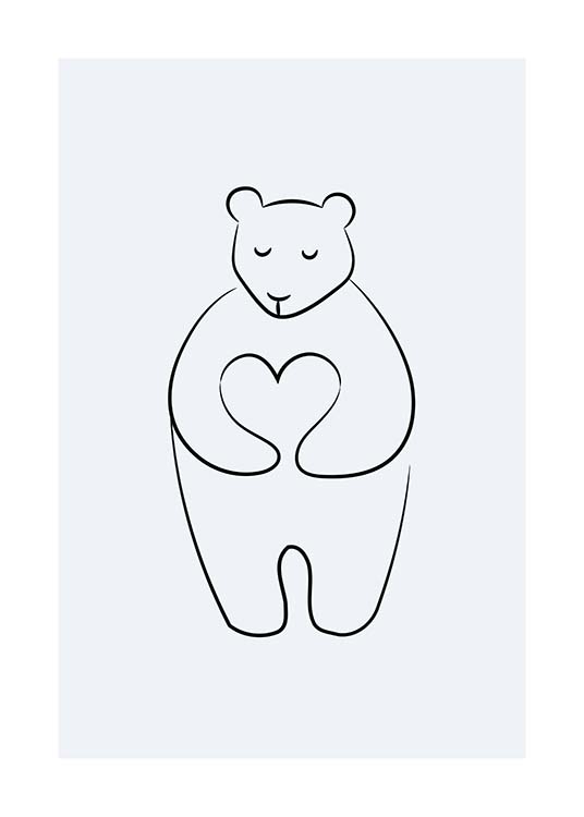 Bear Love Plagát / Obrazy pre deti v Desenio AB (11747)