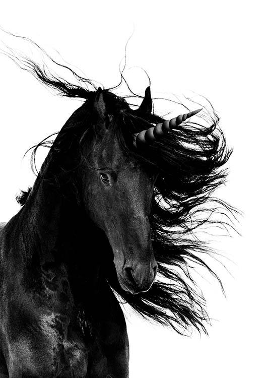 Black Unicorn Plagát / Obrazy pre deti v Desenio AB (11773)