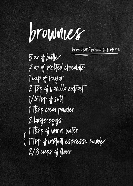 Brownie Recipe Plagát