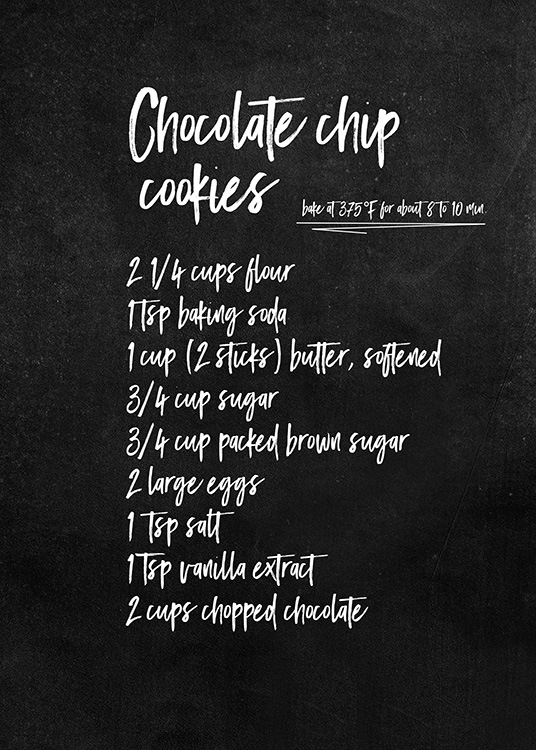 Cookie Recipe Plagát