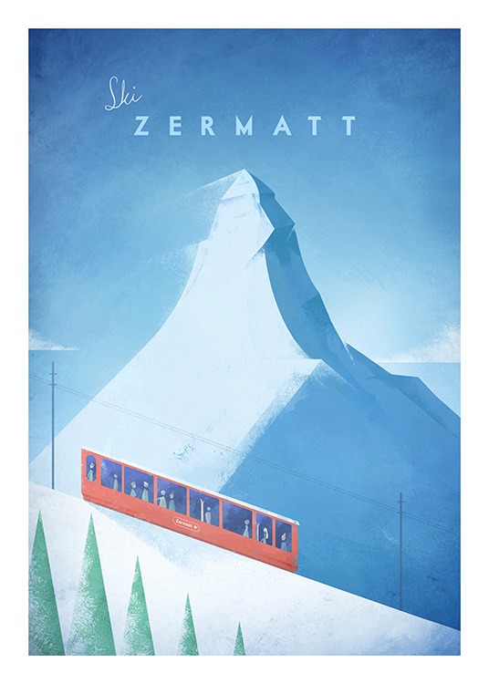 Ski Zermatt Plagát