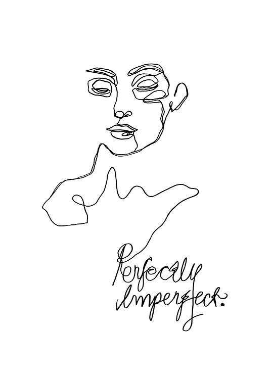 Imperfect Line Art Plagát / Ilustrácie v Desenio AB (12359)