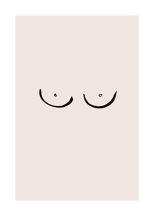 Boobs Drawing Plagát