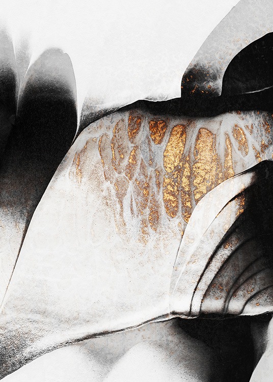 Black And Gold Veins No2 Plagát