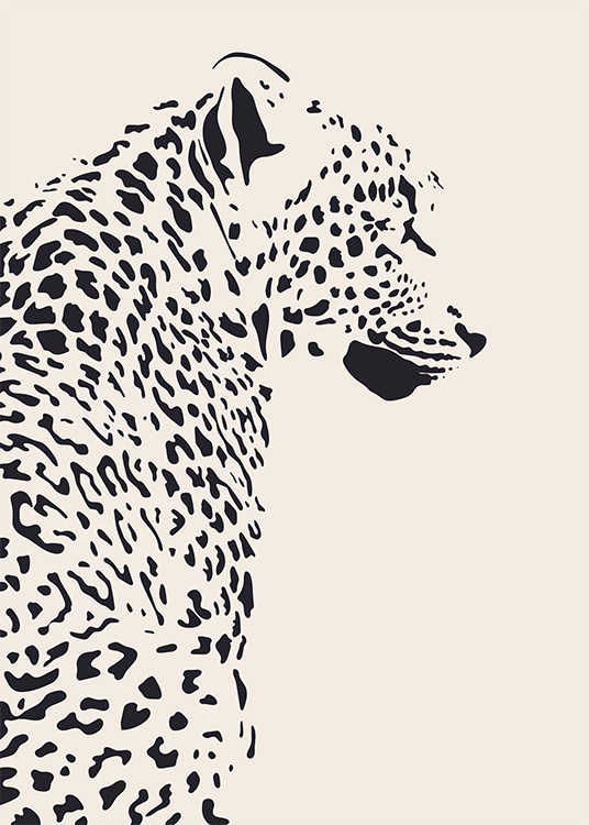 Leopard Illustration Plagát