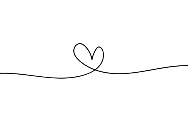  – Čiernobiela ilustrácia srdca s čiarami smerujúcimi do strán
