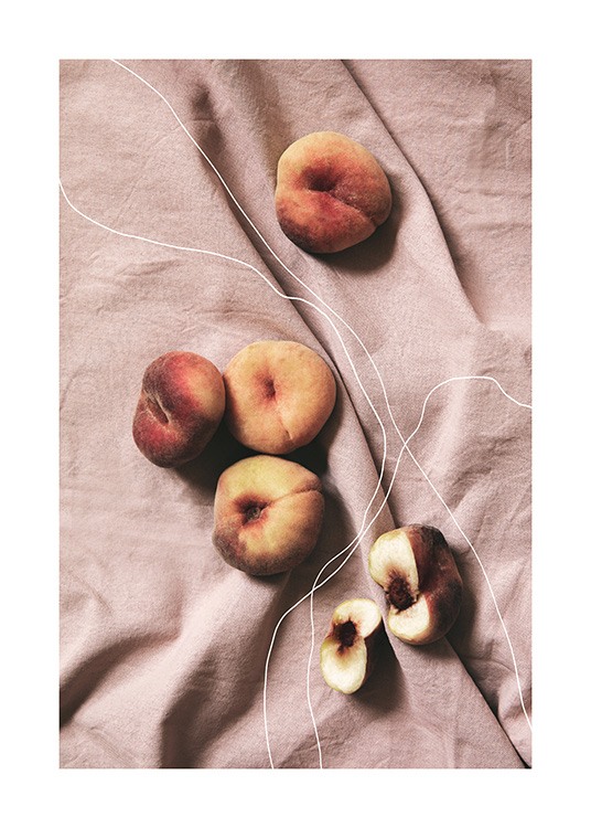 Peaches on Linen Plagát