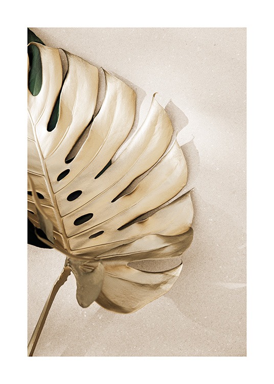 Gold Monstera No3 Plagát