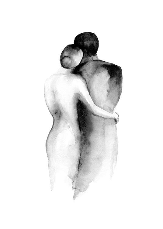 Watercolor Embrace Plagát