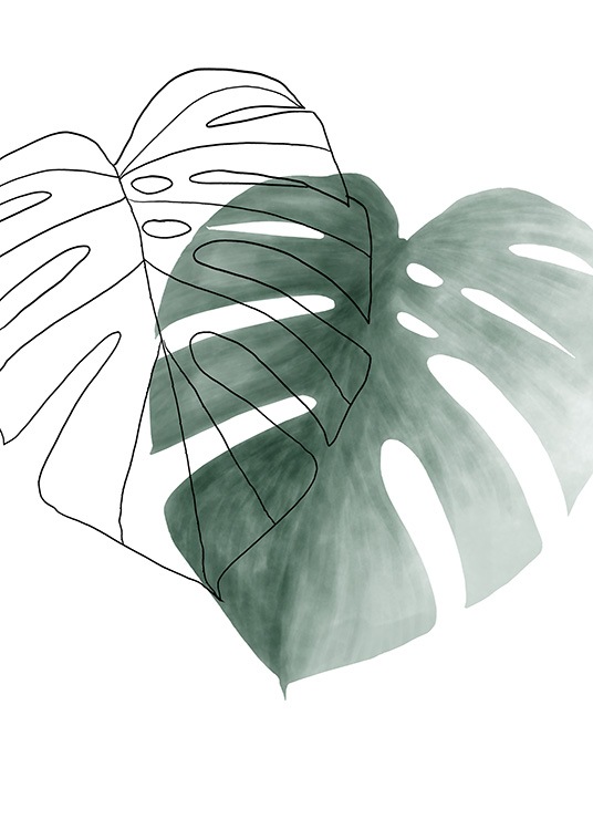 Watercolor Leaves No2 Plagát