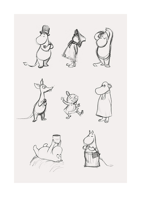Moomin Characters No1 Plagát