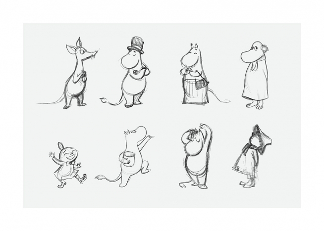 Moomin Characters No2 Plagát