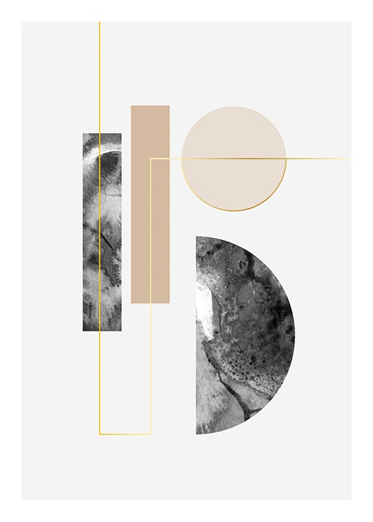 Geometrics and Golden Lines Plagát