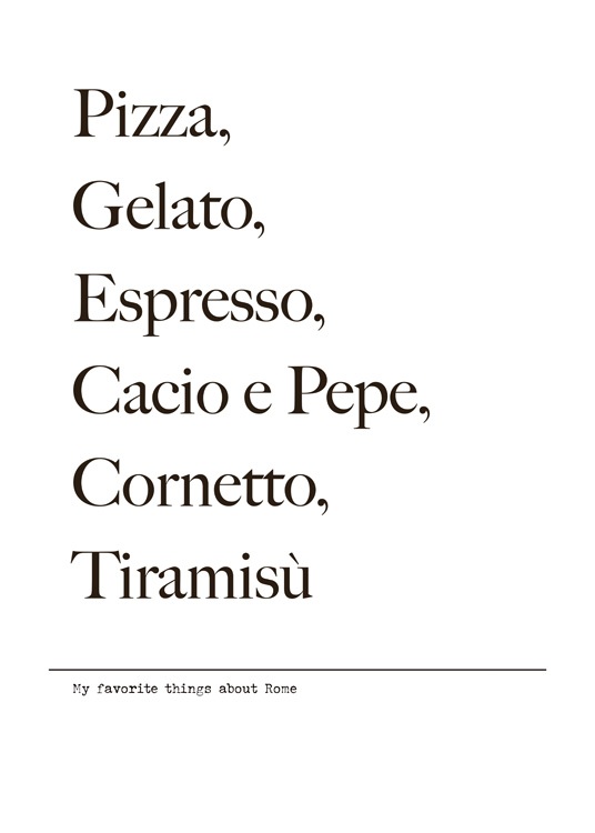 Favorite Things About Rome Plagát